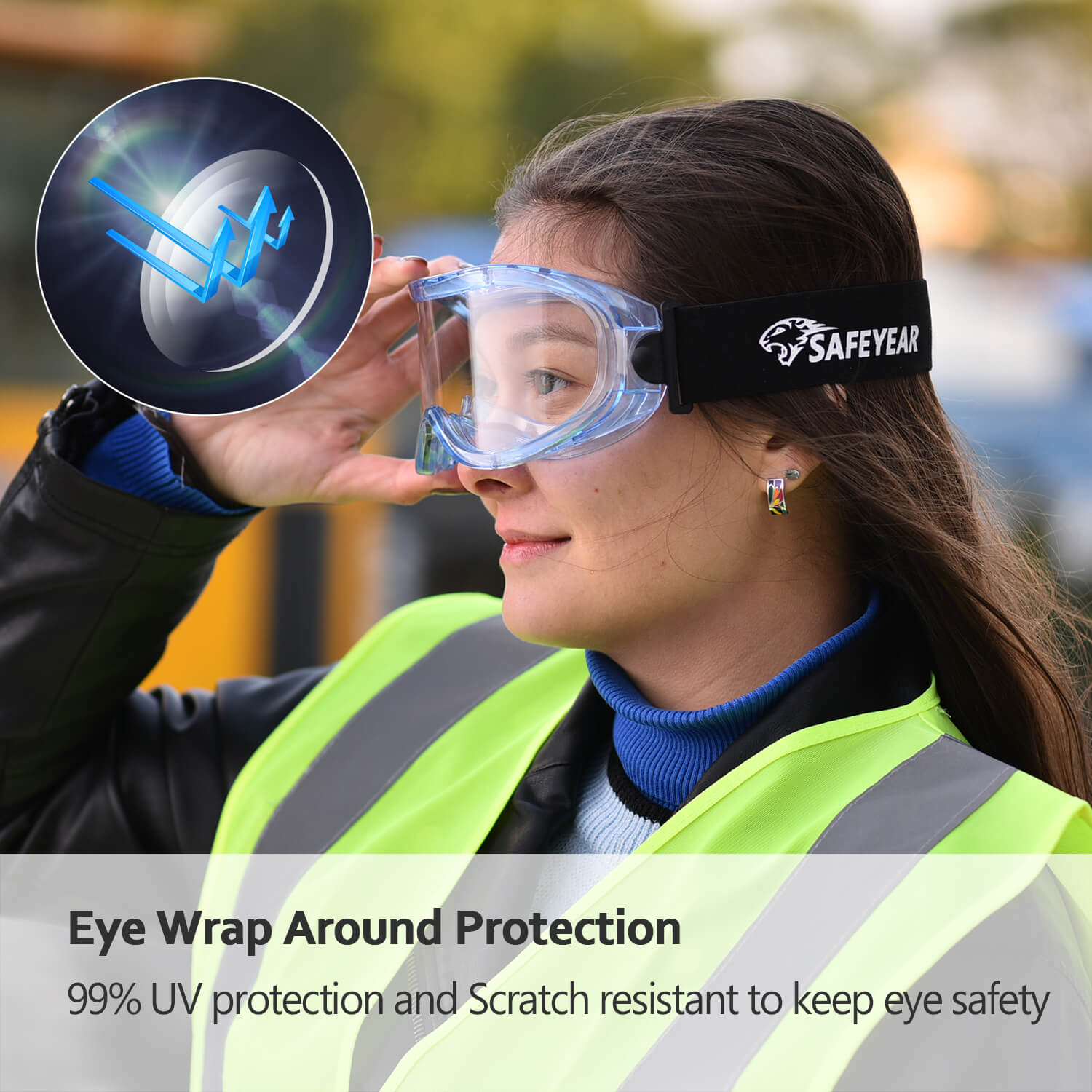 Safeyear Anti Scratch & Over-Glasses Safety Work Goggles