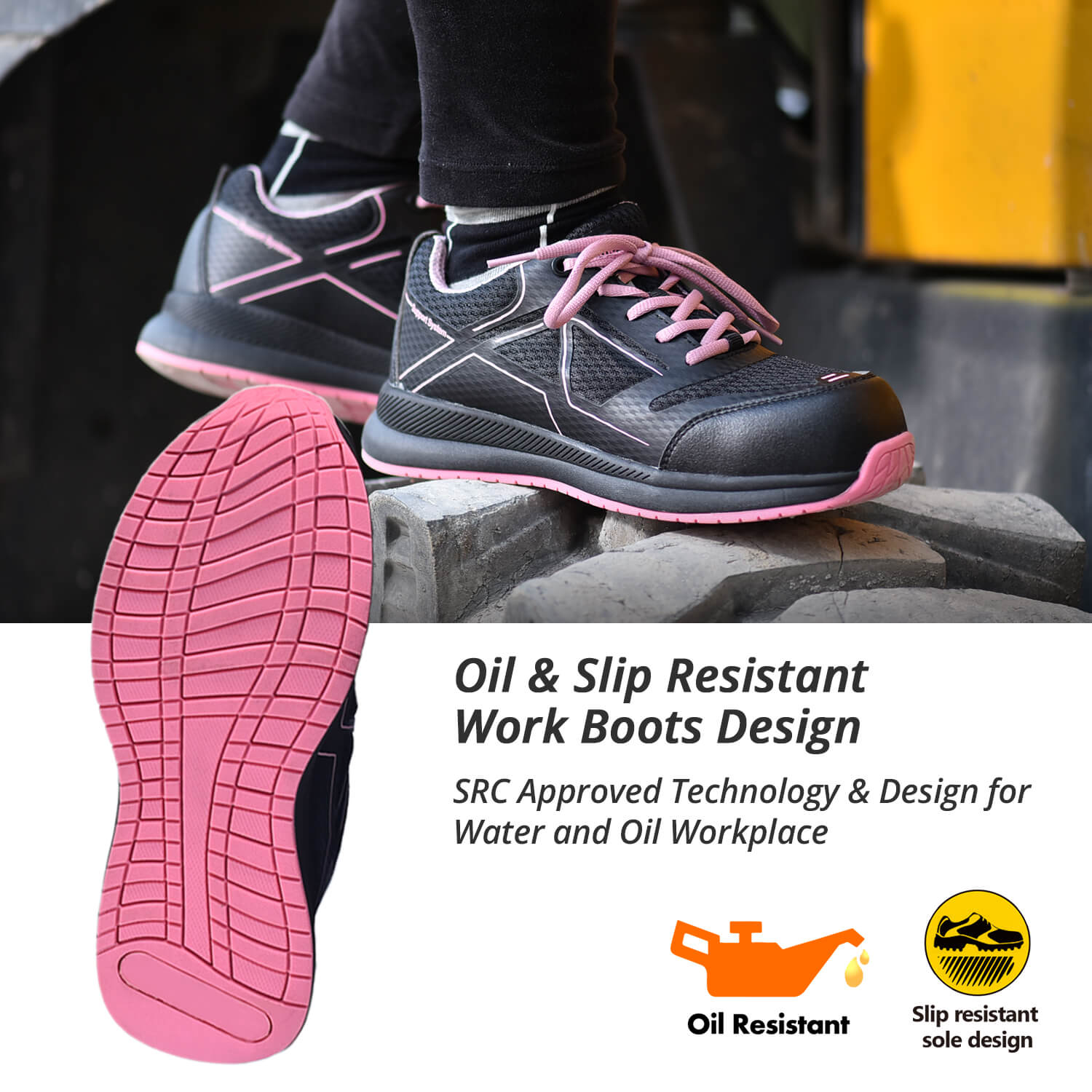 Safetoe Breathable Lightweight Women Safety Work Shoes