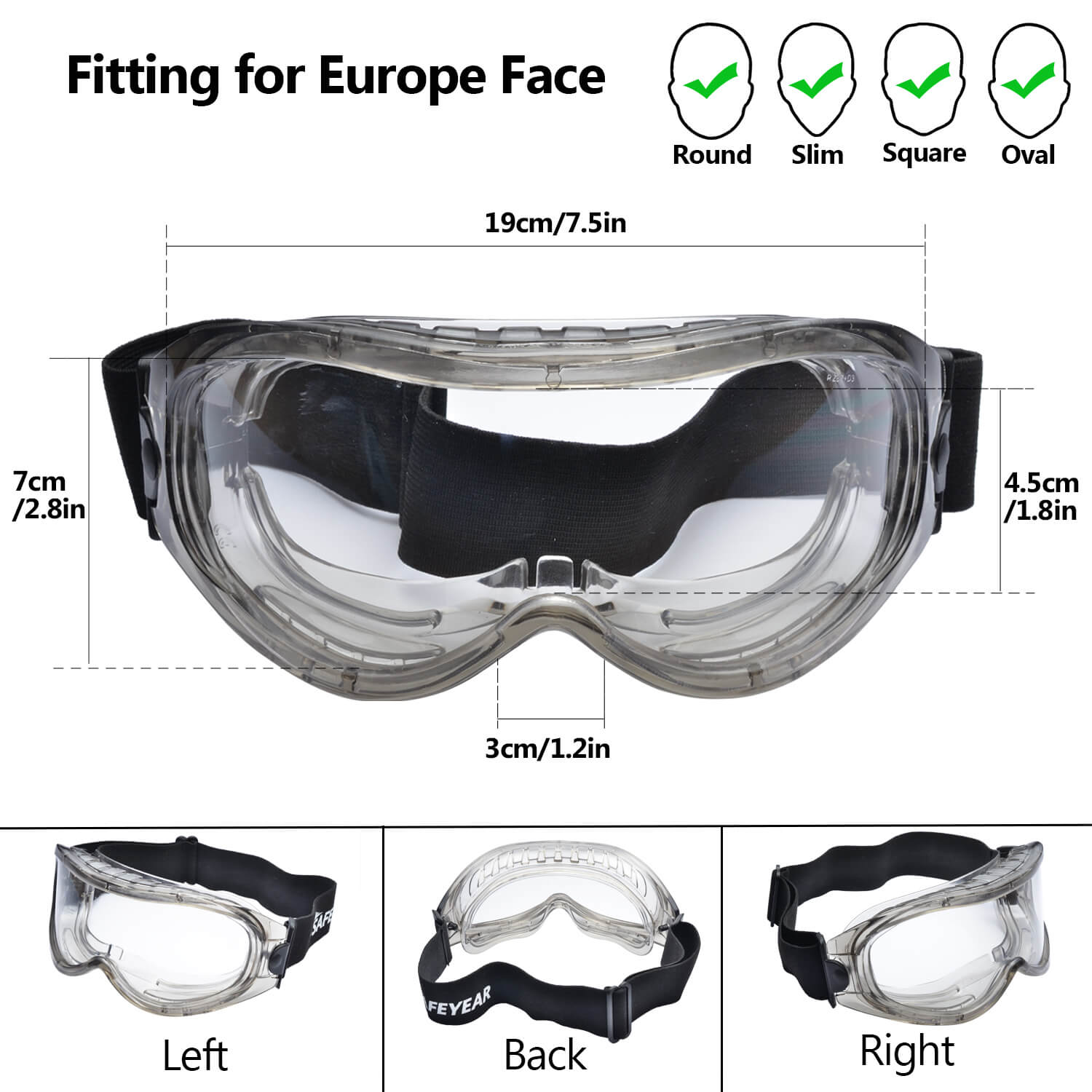 Safeyear Anti Scratch & Sealed Dust Proof Safety Goggles
