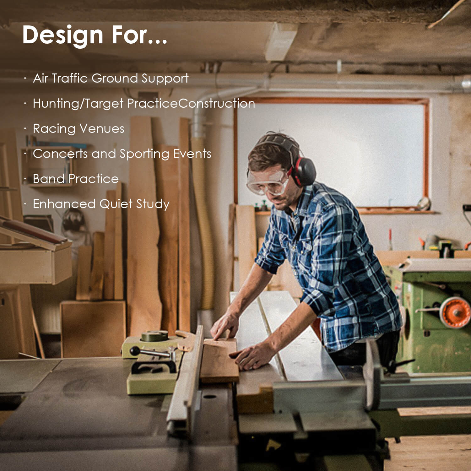 Safeyear Noise Cancelling Safety Ear Muffs, Adjustable Sound reduction