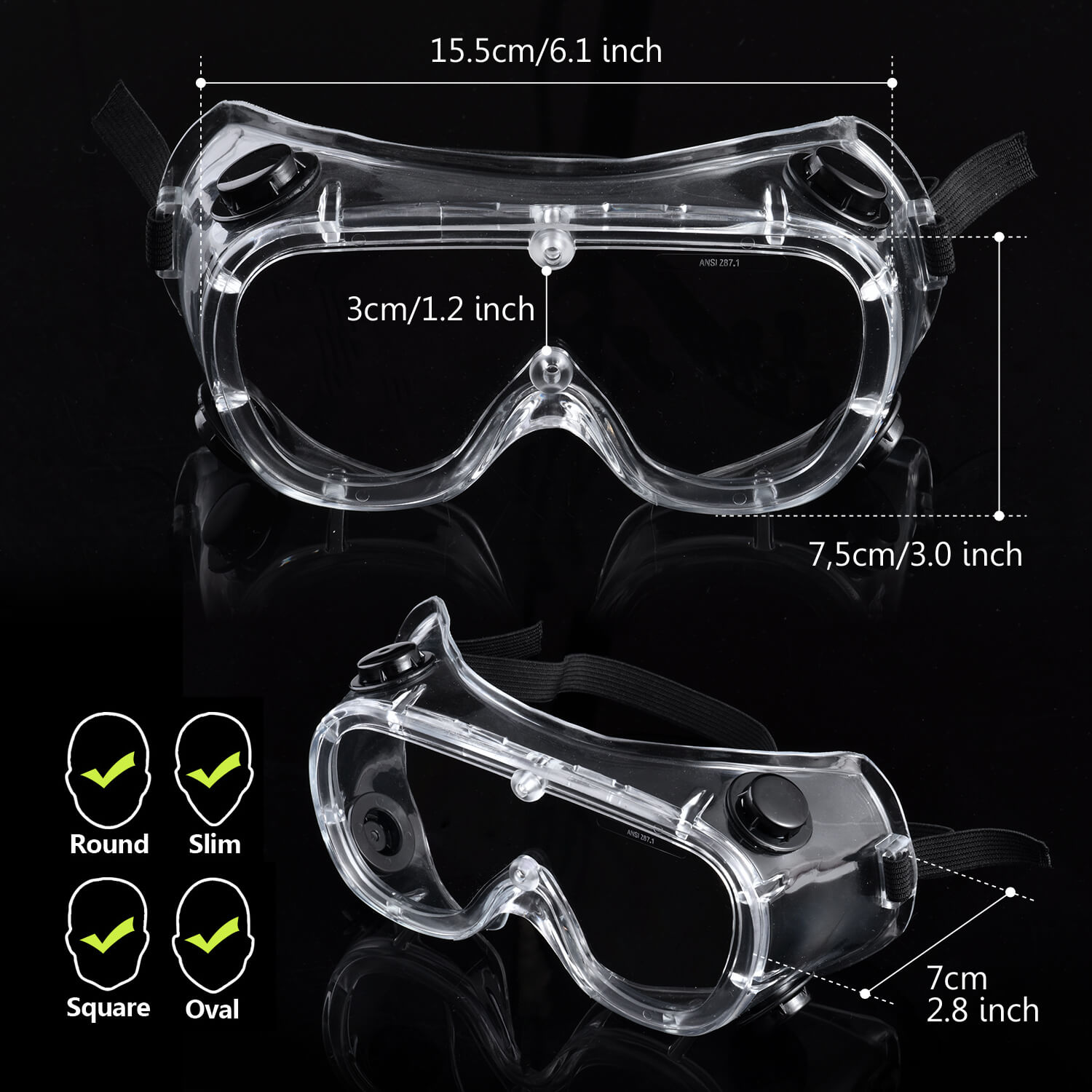 Safeyear Anti Fog Safety Goggles Scratch Resistant & UV Protection Safety Glasses for Men