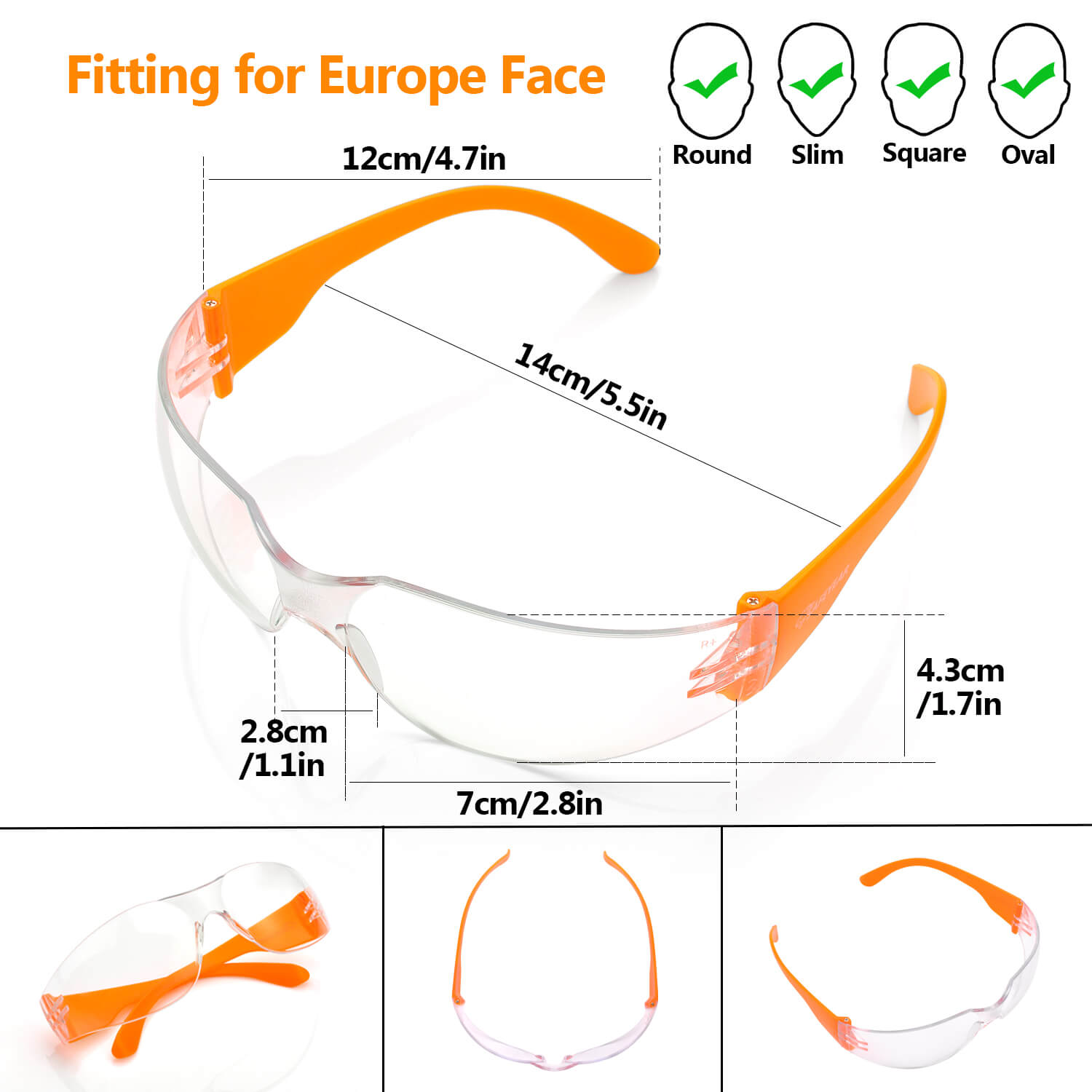 Safeyear【12 Pcs】Anti-fog Scratch Resistant Safety Glasses Z87 Approved