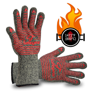 SAFEYEAR Food Grade Silicone Safety Working Gloves Grill Heat Aid Extreme Heat Resistant Grill BBQ Gloves Premium Insulated