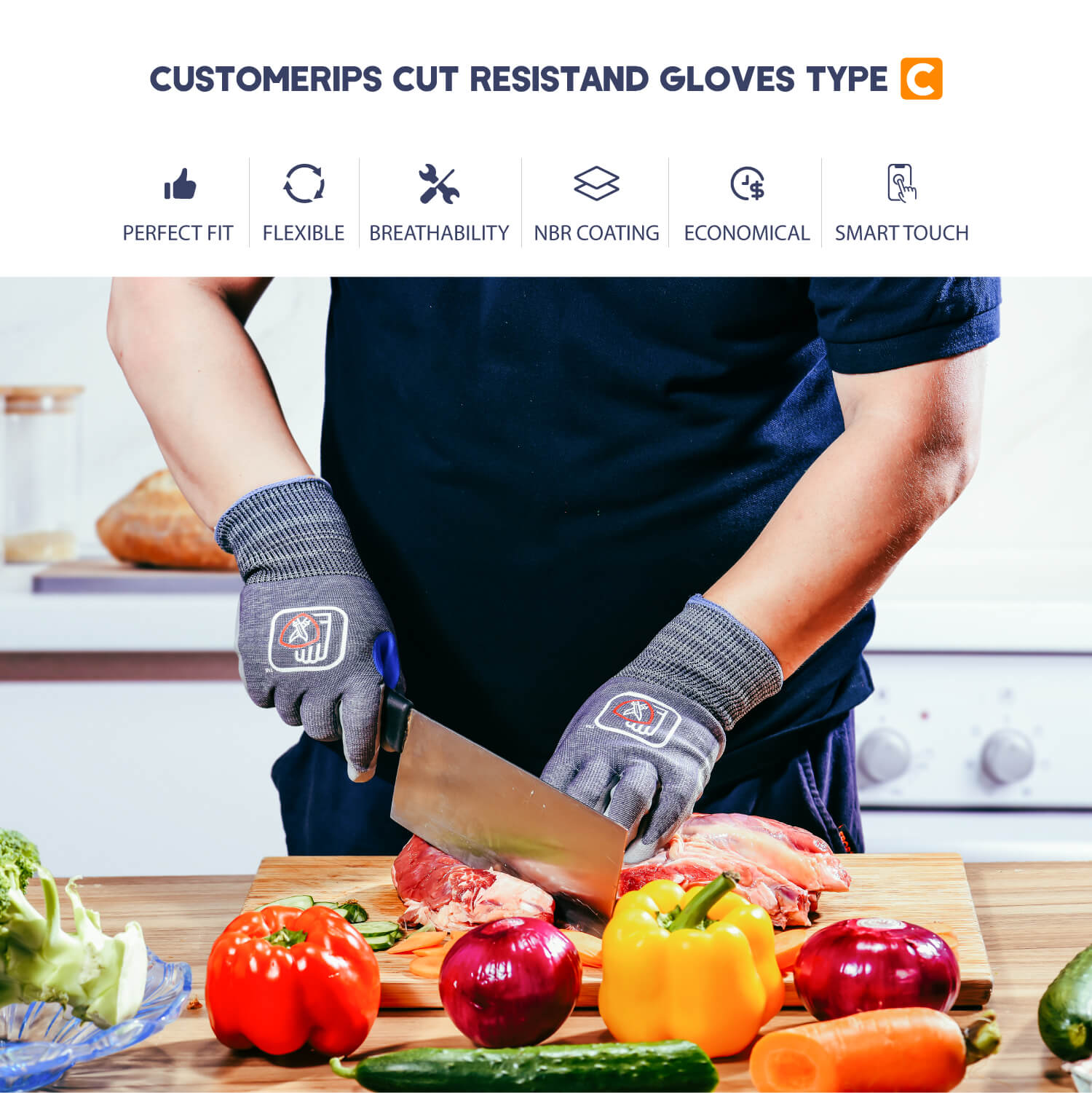 SAFEYEAR Cut Resistant Work Gloves Safety Gloves Level 5 Protection