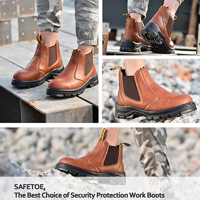 Safetoe Wide Fit Waterproof Steel Toe Work Boots for Men & Women